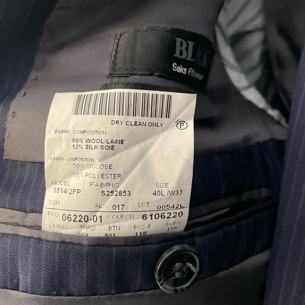 saks fifth slim fit - Ermenegildo Zenga Cloth - 40L Pinstripe Suit